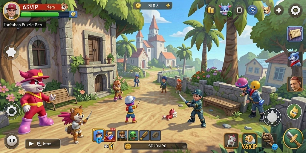 Tampilan gameplay utama 6SVIP yang menampilkan teka-teki menarik.