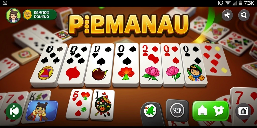 Tampilan seru gameplay Domino di 73K yang penuh tantangan.
