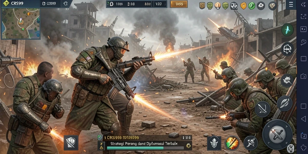 Tampilan gameplay <strong>CRS99</strong> yang seru dan menantang dalam pertempuran strategi.