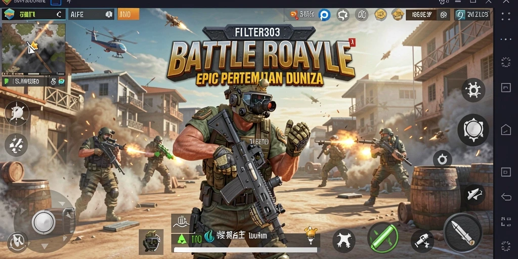 Tangkapan layar menampilkan aksi mendebarkan dalam permainan Battle Royale FILTER303.