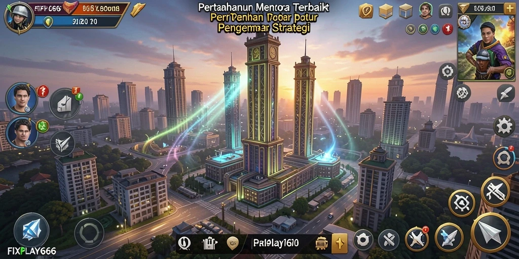 Gameplay FIXPLAY666 menampilkan pertahanan menara yang intens.