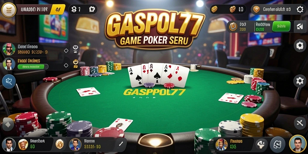 Screenshot GASPOL77 menampilkan aksi seru saat bermain Poker.