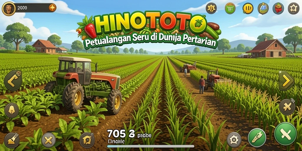 Tampilan menarik gameplay HINOTOTO saat bertani dan berinteraksi.