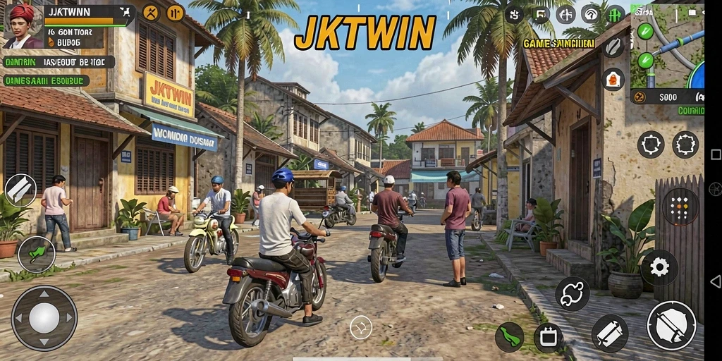 Tampilan gameplay seru JKTWIN dengan visual menawan dan tantangan menyenangkan.