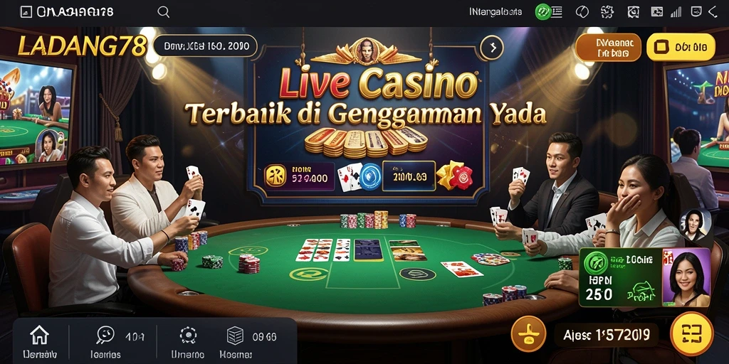 Tampilan gameplay Live Casino yang seru dan interaktif di LADANG78.