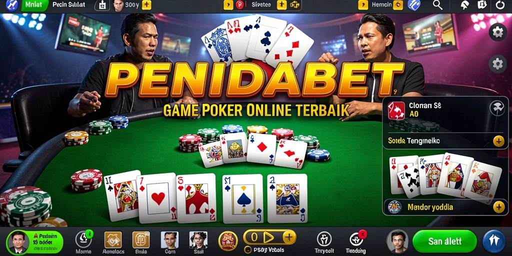 Gambaran layar utama PENIDABET menunjukkan keseruan bermain poker.