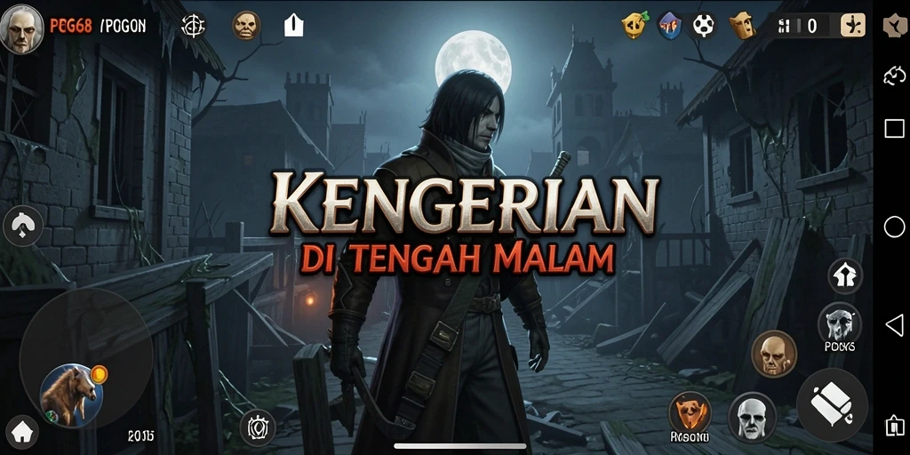 Screenshot gameplay PGG68 menampilkan suasana Horror yang mencekam dan penuh intrik.
