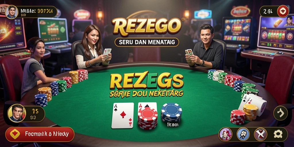 Tampilan antarmuka permainan Poker yang menarik dan interaktif.