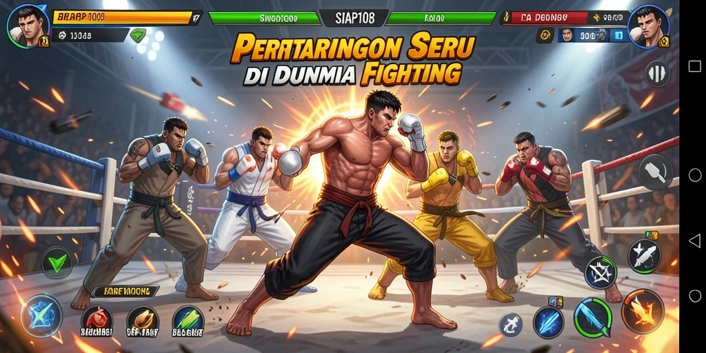 Tangkapan layar utama menunjukkan aksi seru pertarungan di SIAP108.